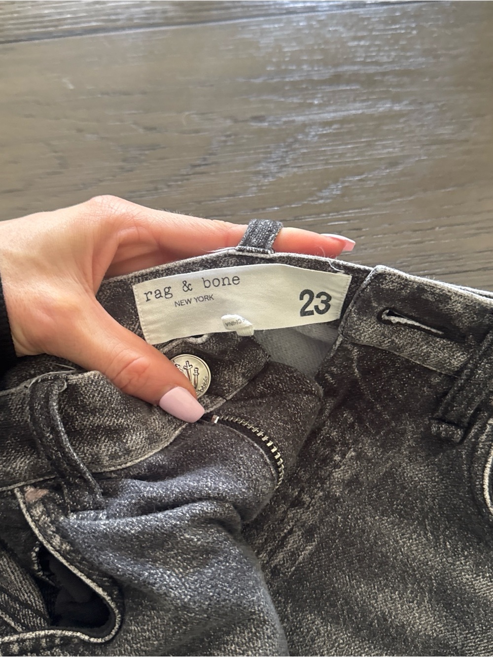 rag & bone Black Acid-Wash Skinny Jeans